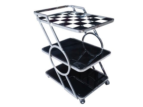 Stainless Steel triple wheel tray (Checkers design Squared)
