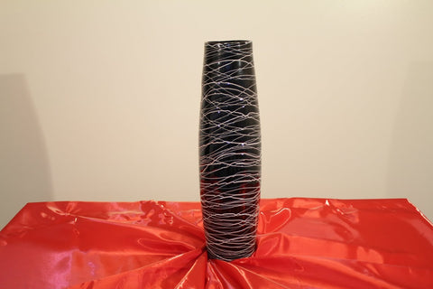 Long Black And White Vase